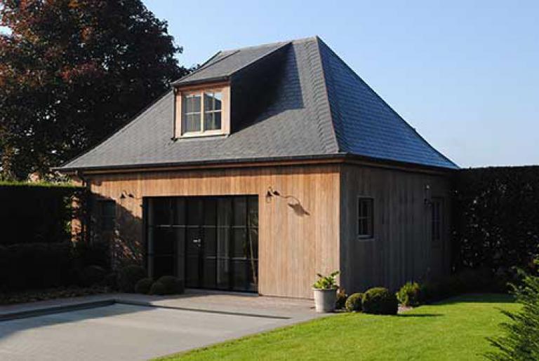 Verbouwing garage naar poolhouse Desselgem